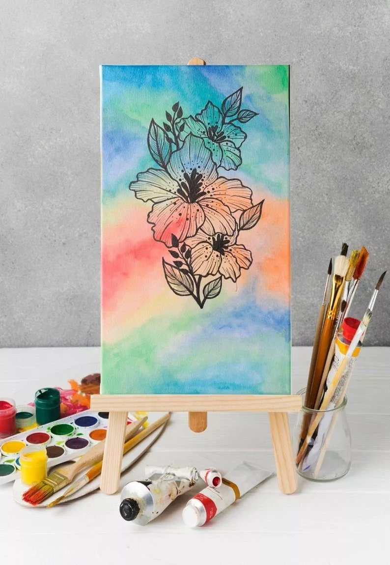 Abstract watercolor painting